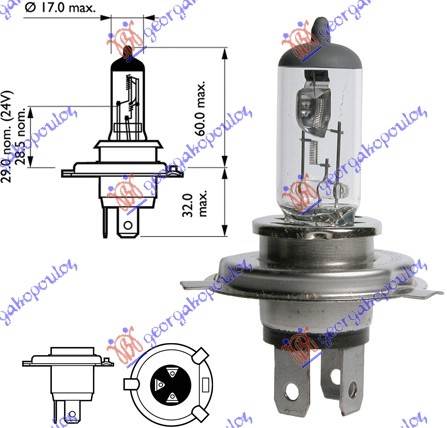 SIJALICA-H4 60/55W P43T/12V