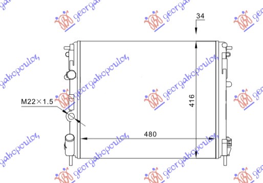 HLADNJAK MOTORA BENZIN/DIZEL (48x41) SA PUMPOM