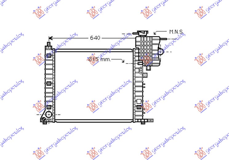 HLADNJAK MOTORA 2.2 CDI (MAN) (+AC) (570x560) 99-03 (MAHLE PREMIUM LINE)