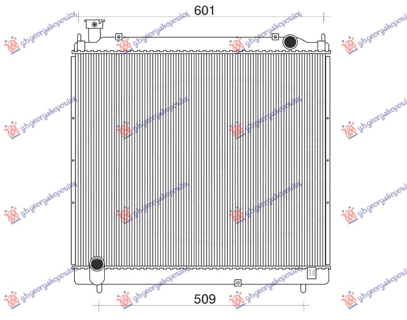 HLADNJAK MOTORA 2.4 DIZEL (52.5x62.5x26) 95-01 (VALEO)