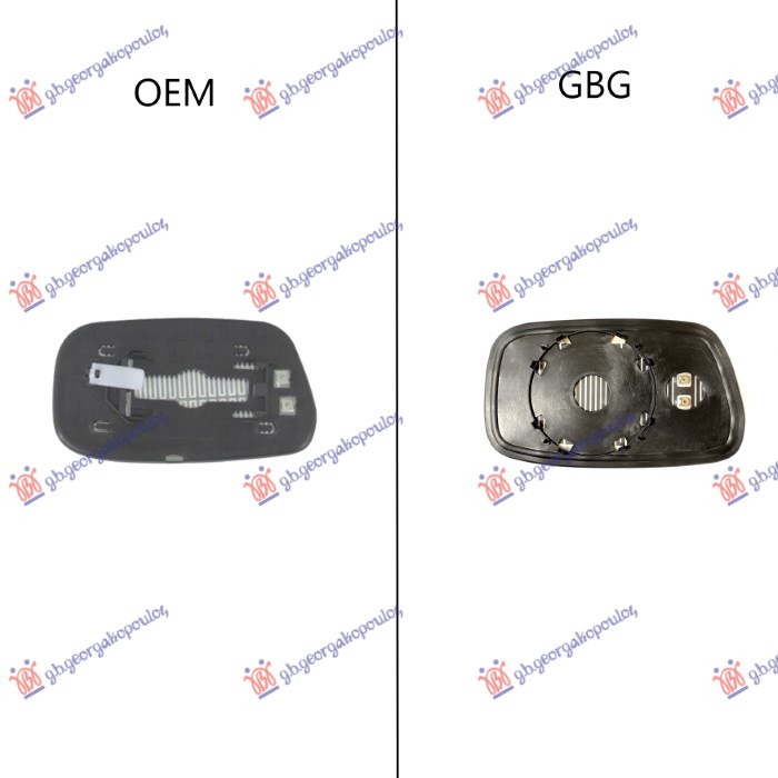 STAKLO RETROVIZORA SA GREJACEM (OKRUGLO KACENJE) (SAMO ZA ZAMENSKI RETROVIZOR) - DESNO