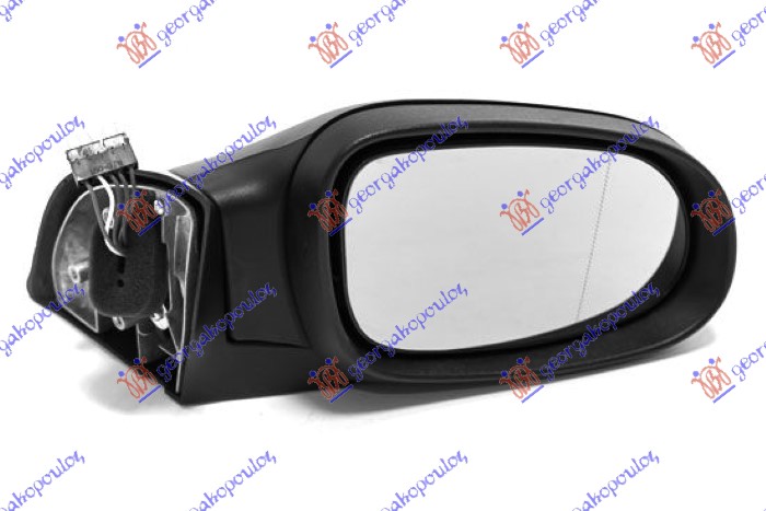 RETROVIZOR ELEKTRICNI PM (ELEKTRO-SKLOPIV) (7 PIN) (ASFERICNO STAKLO) - DESNO