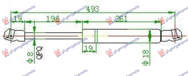 AMORTIZER GEPEK VRATA -00 (492L-470N)