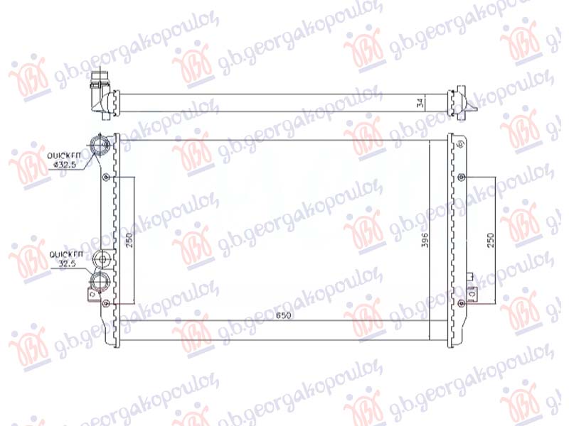HLADNJAK MOTORA 1.9 DIZEL TDi (650x415x36) (NRF)