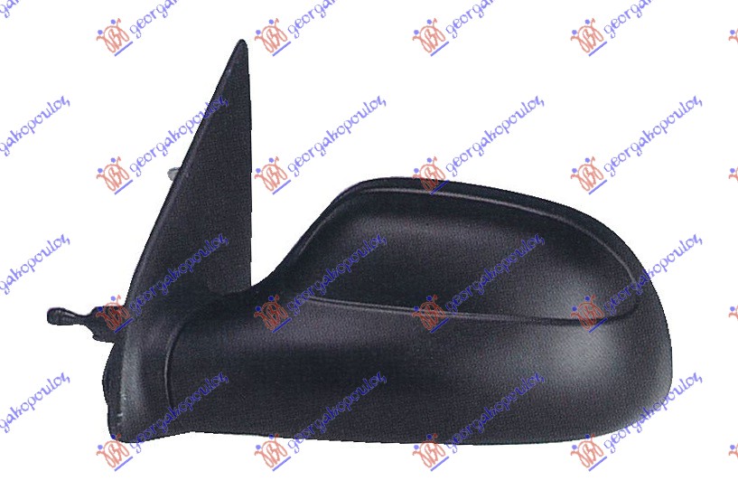 RETROVIZOR MEHANICKI SA SAJLOM CRNI (A KVALITET) (KONVEKSNO STAKLO) - LEVO