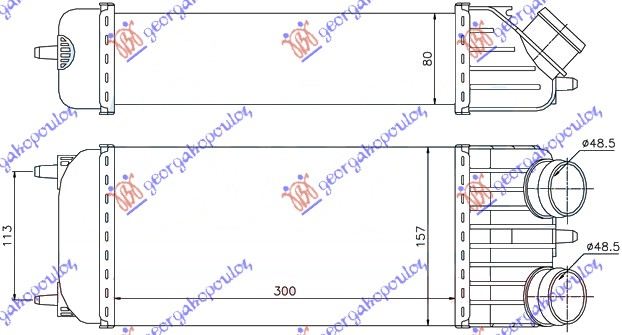 HLADNJAK INTERKULERA 1.6 HDi (300x158x80)