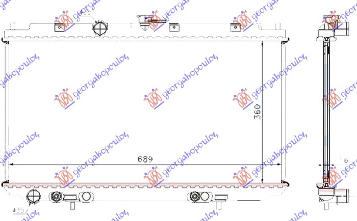 HLADNJAK MOTORA 2.0i 16V BENZIN (AUTO) (+/-AC) (360x690) (CEVI 35/35)