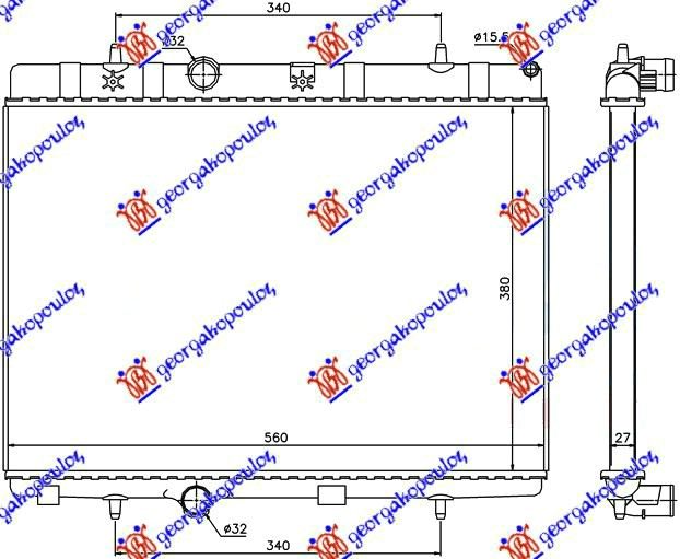 HLADNJAK MOTORA BENZIN/DIZEL (38x56x2.7) (LEMLJEN SPOJ)