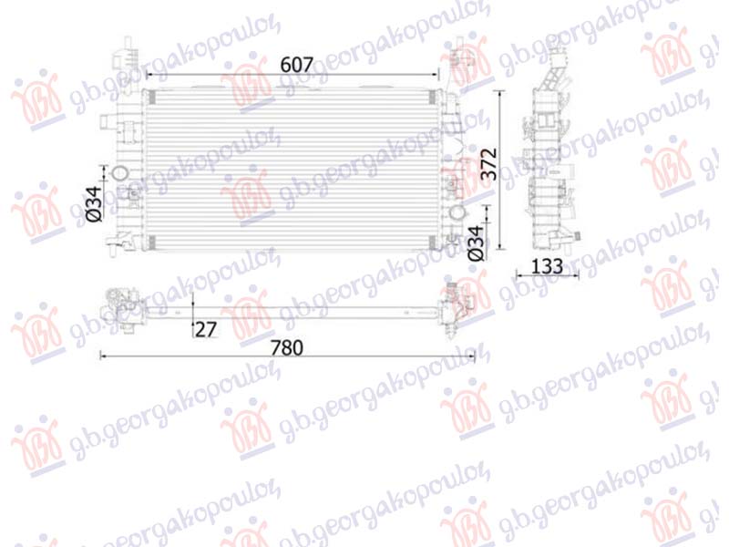 HLADNJAK MOTORA 1.7 CDTi DIZEL (MAN) (610x360x26) (NISSENS)