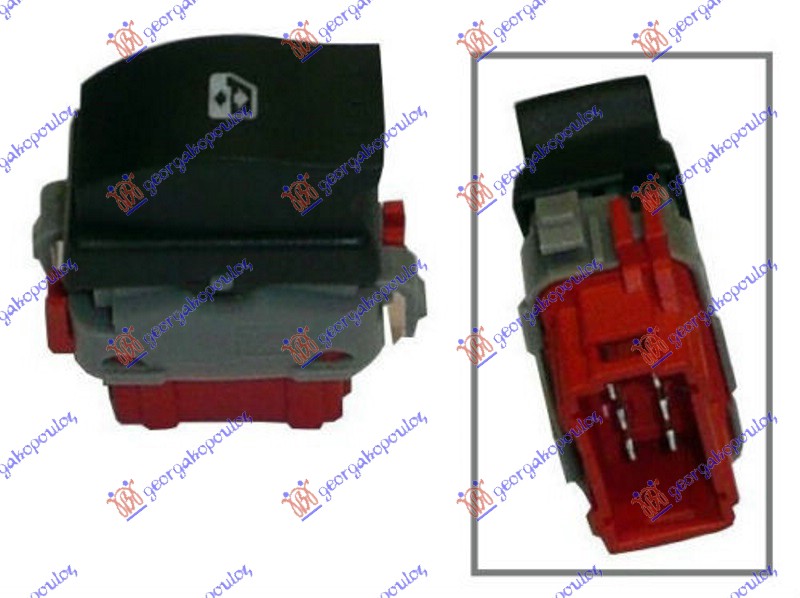 PREKIDAC U PREDNJIM VRATIMA (1 TASTER) (CRVENI KONEKTOR) (6 PIN) - DESNO