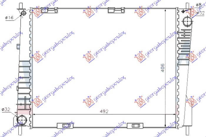 HLADNJAK MOTORA 1.5 DIZEL (+AC) (494x415x23) UK (NRF)