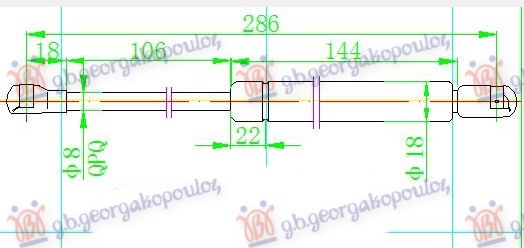 AMORTIZER GEPEK VRATA (287L-600N)