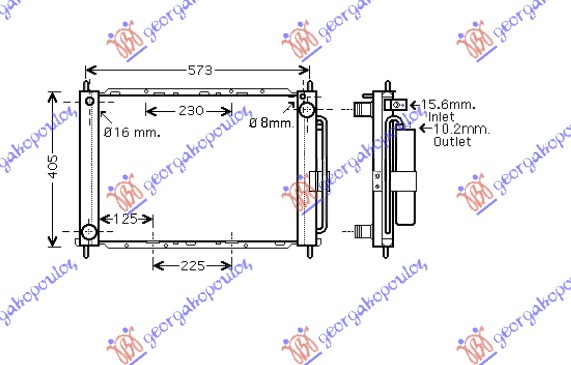 HLADNJAK MOTORA 2.0 BENZIN (+/-AC) (MAN) (492x389) (NRF)