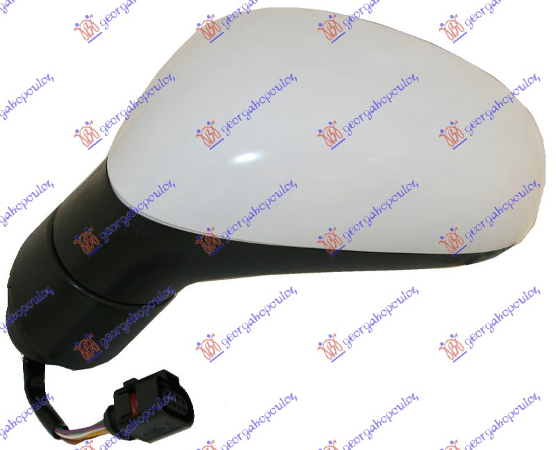 RETROVIZOR ELEKTRICNI SA GREJACEM PM -09 (5 PIN) (A KVALITET) (ASFERICNO STAKLO) - LEVO