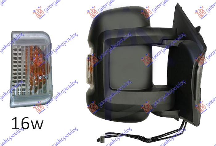 RETROVIZOR ELEKTRICNI SA GREJACEM KRATKI (ELEKTRO-SKLOPIV) (MIGAVAC) (SENZOR) (P