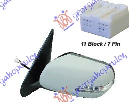 RETROVIZOR ELEKTRICNI SA GREJACEM PM (MIGAVAC) 09- (A KVALITET) (KONVEKSNO STAKL - LEVO