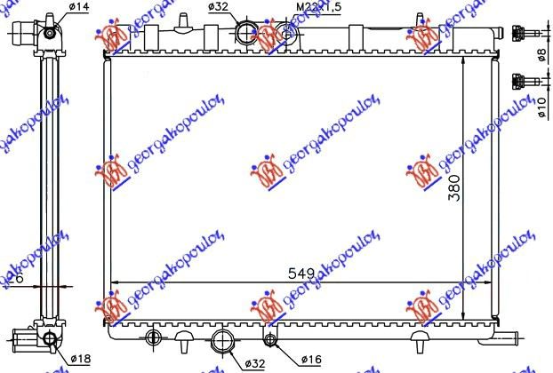 HLADNJAK MOTORA 1.4/1.6/2.0 (+/-AC) (38x56x2.7) -02 (VALEO)