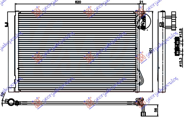 HLADNJAK KLIME 1.6/2.0/2.5/3.0 BENZIN (587x400) (KOYO)