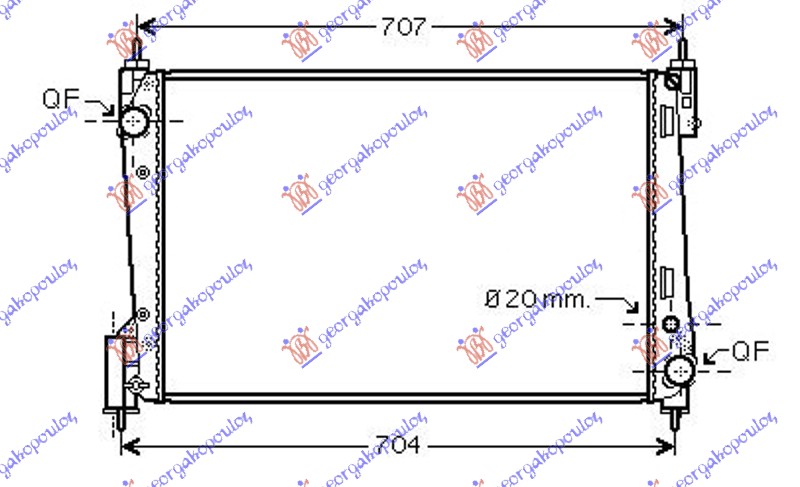 HLADNJAK MOTORA BENZIN/DIZEL (619x398x26) (NRF)