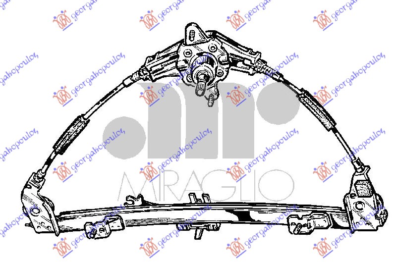 PODIZAC PREDNJEG PROZORA MEHANICKI 5 VRATA (A KVALITET) - LEVO