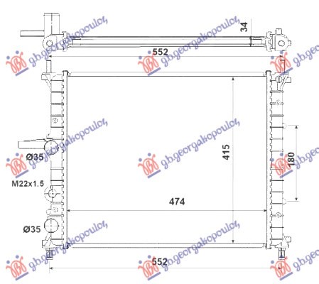 HLADNJAK MOTORA 1.2/1.4/1.6 BENZIN (+AC) (475x415) (BEZ POSUDE) (NRF)