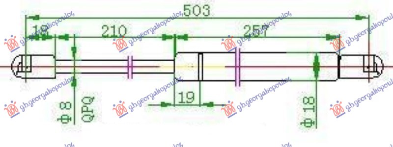 AMORTIZER GEPEK VRATA (502L-280N)