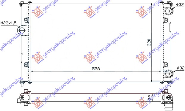 HLADNJAK MOTORA 1.6/1.8 8V (-AC) (52x32) (NRF)