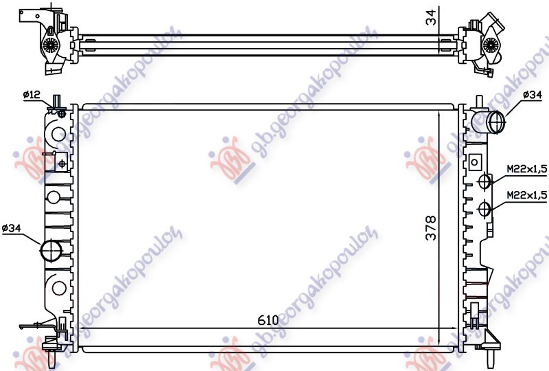 HLADNJAK MOTORA 1.6/1.8 16V (+/-AC) (61x37) (NISSENS)