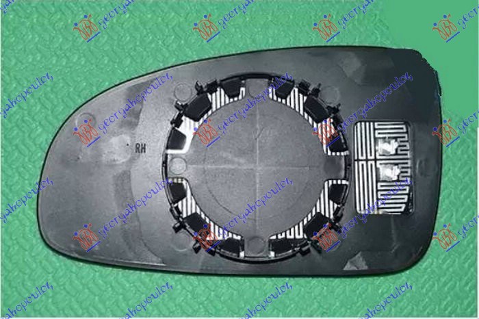 STAKLO RETROVIZORA SA GREJACEM (KONVEKSNO) - DESNO