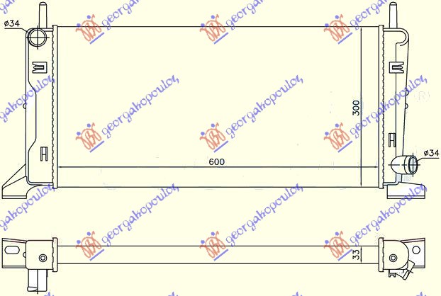 HLADNJAK MOTORA 1.4/1.6 XR3 (60.3x29.8)