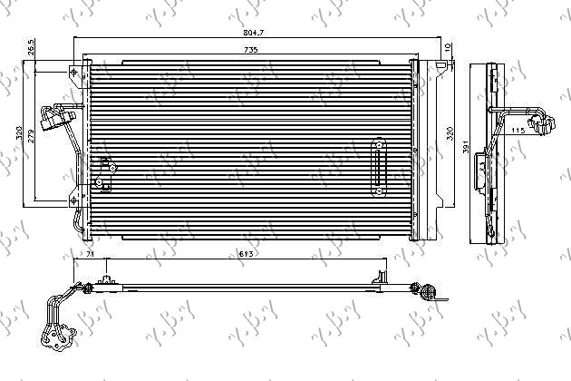 HLADNJAK KLIME BENZIN/DIZEL (690x390x16)