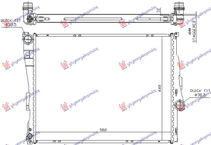 HLADNJAK MOTORA BENZIN/DIZEL (MAN/AUTO) (580x450x26) (LEMLJEN SPOJ) (VALEO)