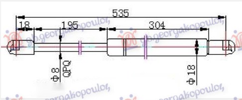 AMORTIZER GEPEK VRATA 5 VRATA (534.5L-520N)