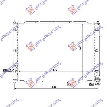 HLADNJAK MOTORA 1.6/1.7 DIZEL (570x440) (NRF)