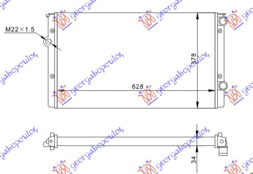 HLADNJAK MOTORA 1.9 TD (630x380) (NRF)