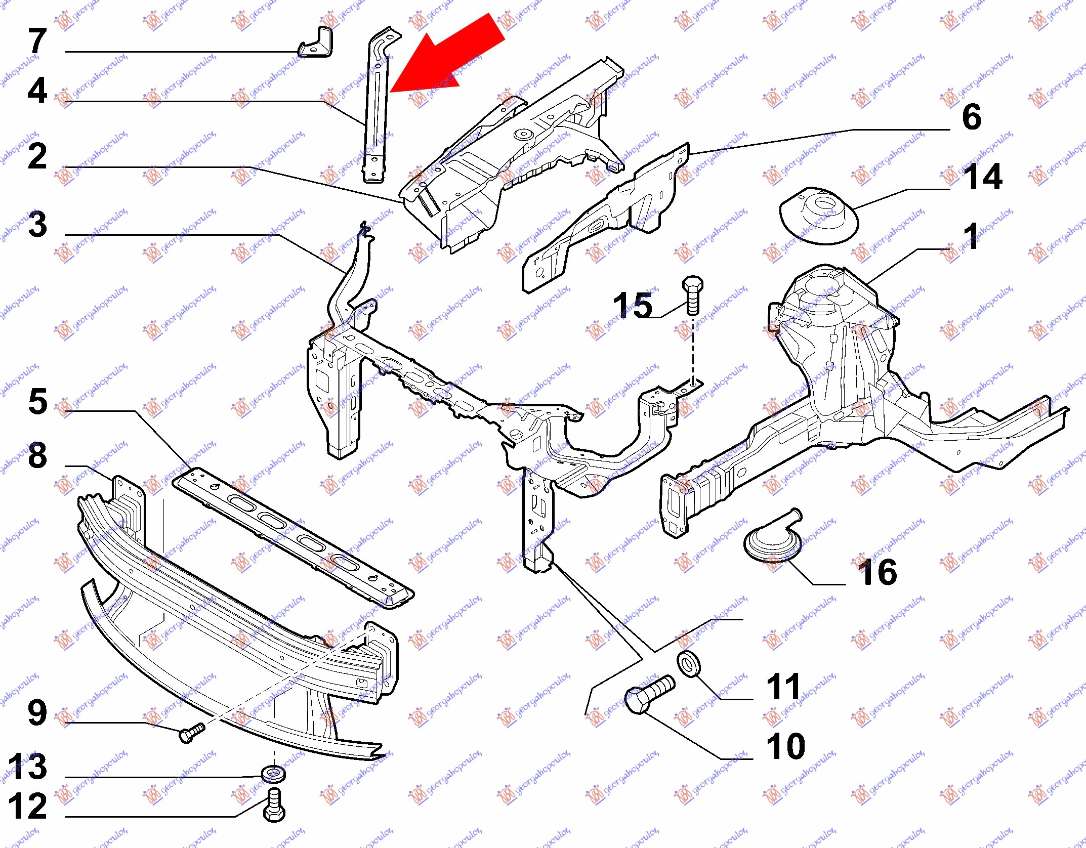 OKVIR FARA METALNI - DESNO