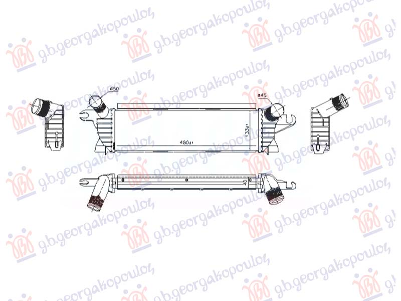HLADNJAK INTERKULERA 1.9 DCI DIZEL 00- (480x133) (NISSENS)