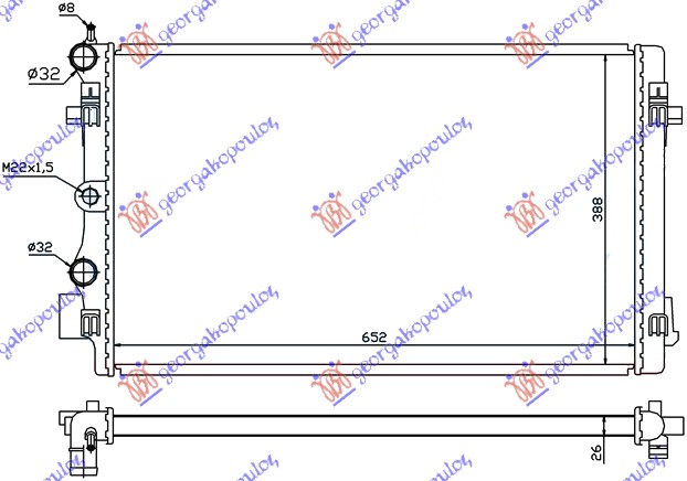 HLADNJAK MOTORA ZA SVE MODELE (-AC) (43x41) BEZ VENTILATORA