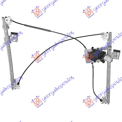 PODIZAC PREDNJEG PROZORA ELEKTRICNI 3 VRATA (A KVALITET) - LEVO