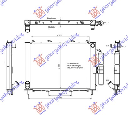 HLADNJAK MOTORA I KLIME (51x38x3.8) (NRF)