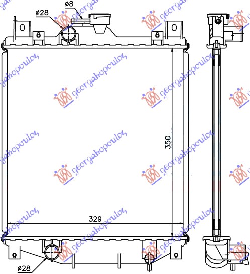 HLADNJAK MOTORA 1.0/1.3 BENZIN (350x335x16) (NRF)