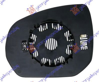 STAKLO RETROVIZORA SA GREJACEM PLAVO (KONVEKSNO) - DESNO