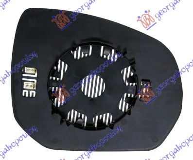 STAKLO RETROVIZORA SA GREJACEM PLAVO (KONVEKSNO) - LEVO