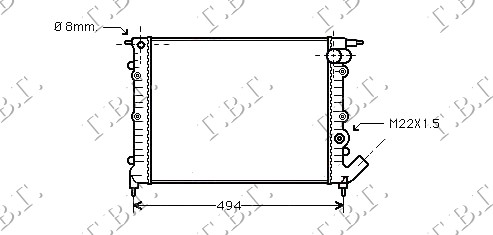 HLADNJAK MOTORA 1.2/1.4CC (43x37.8)