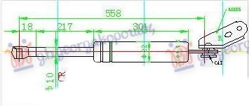 AMORTIZER GEPEK VRATA (558L-450N) - DESNO