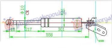 AMORTIZER GEPEK VRATA (558L-450N) - LEVO