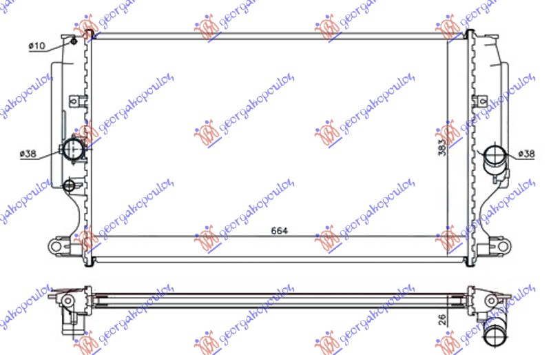 HLADNJAK TOYOTA AURIS 16D4D - 20D4D -22D4D /AVENSIS /VRSO/