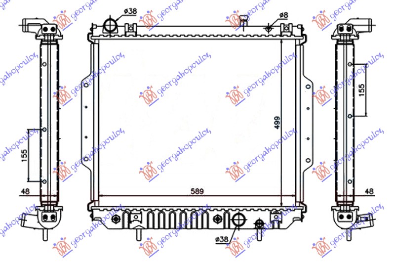 HLADNJAK MOTORA 2.7 CRD DIZEL (AUTO) (500x588x48) (VALEO)
