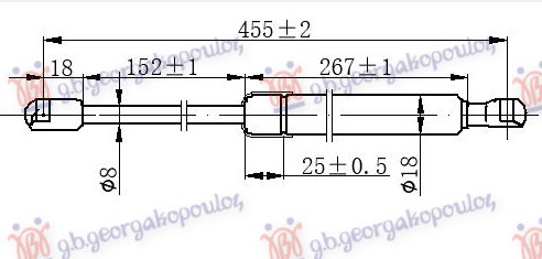 AMORTIZER GEPEK STAKLA (455L-200N)
