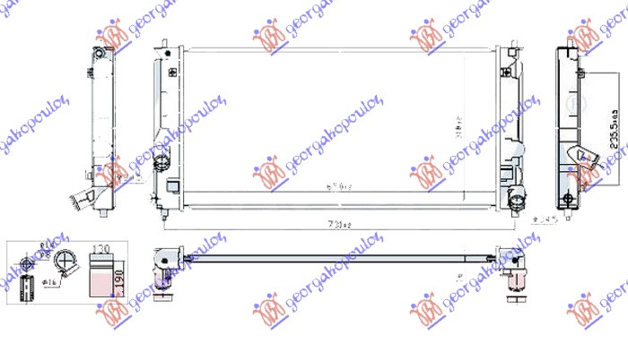 HLADNJAK MOTORA 1.8 16V VVTI (650x318) (NRF)